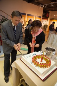 First Head of SFA, dr. Čerček with tokamak cake